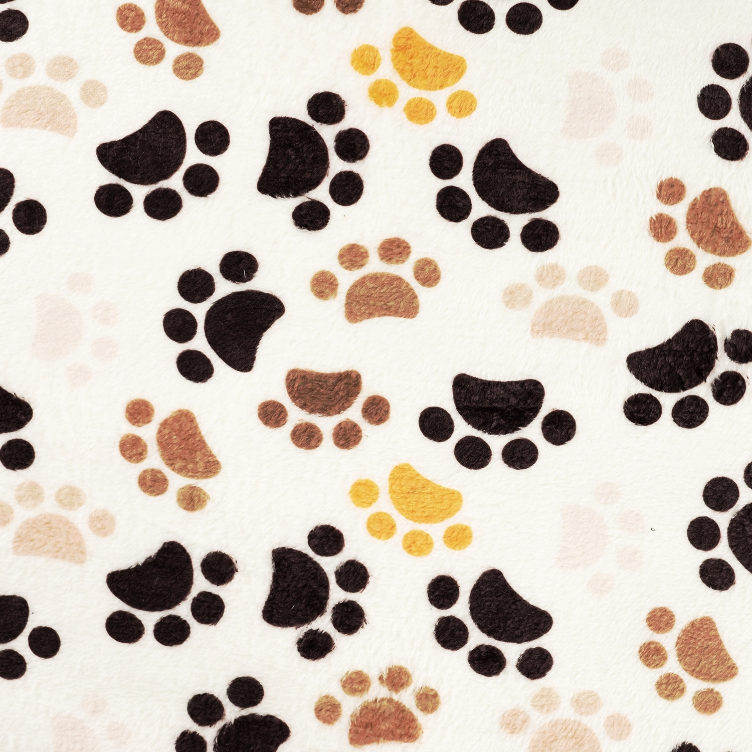 Wellnessfleece Pfoten, wollweiß von Stoffe Hemmers