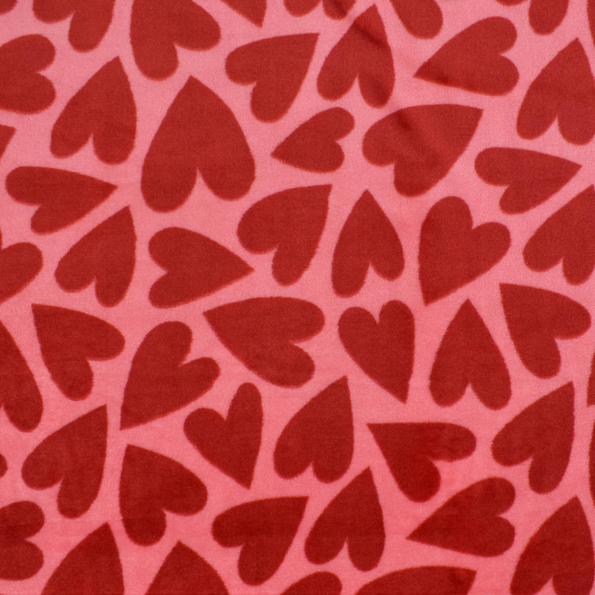 Wellnessfleece Sweet Hearts, rosa von Stoffe Hemmers