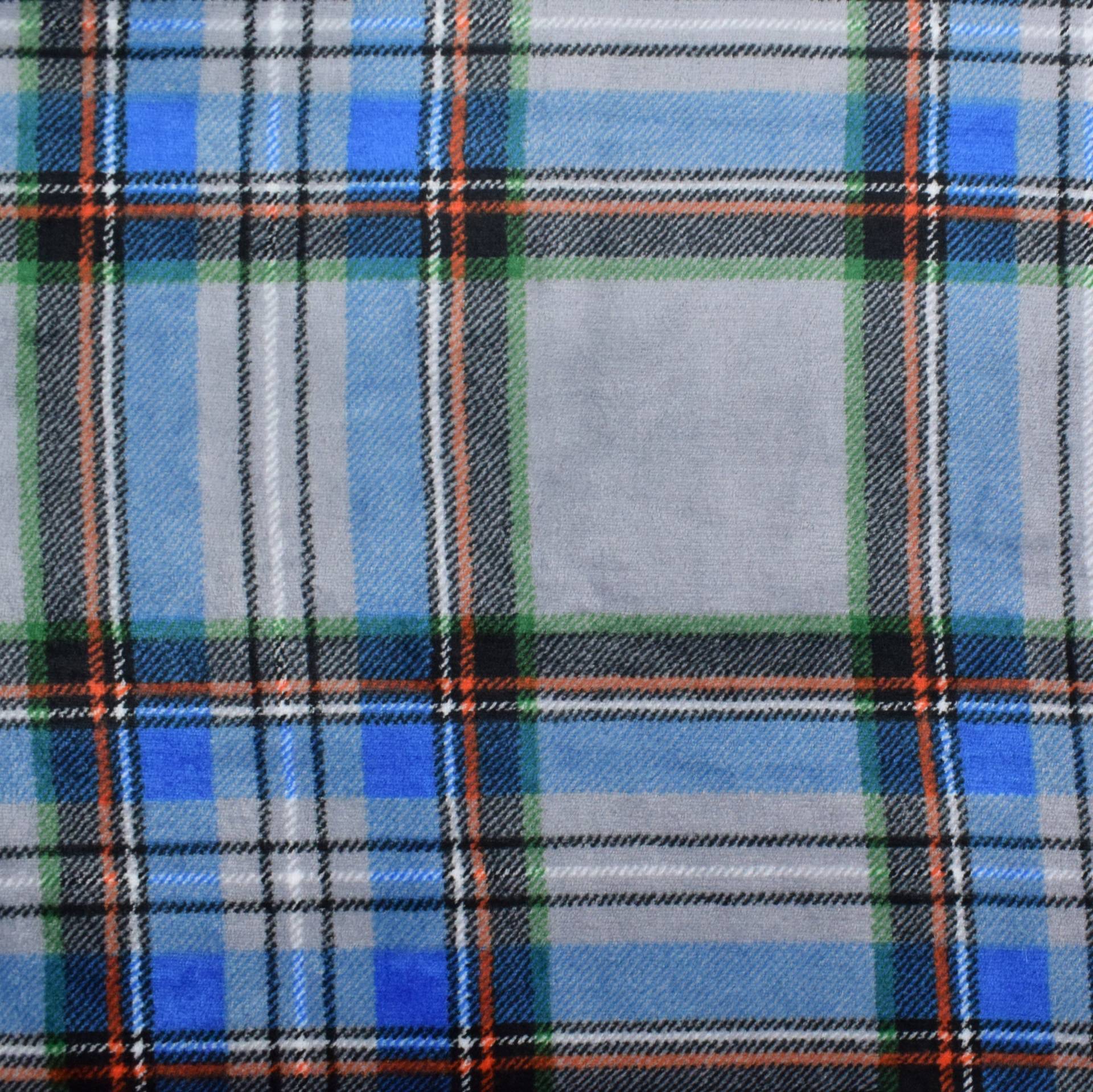 Wellnessfleece kariert, grau von Stoffe Hemmers