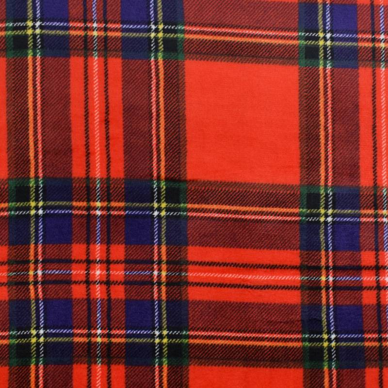 Wellnessfleece kariert, rot von Stoffe Hemmers