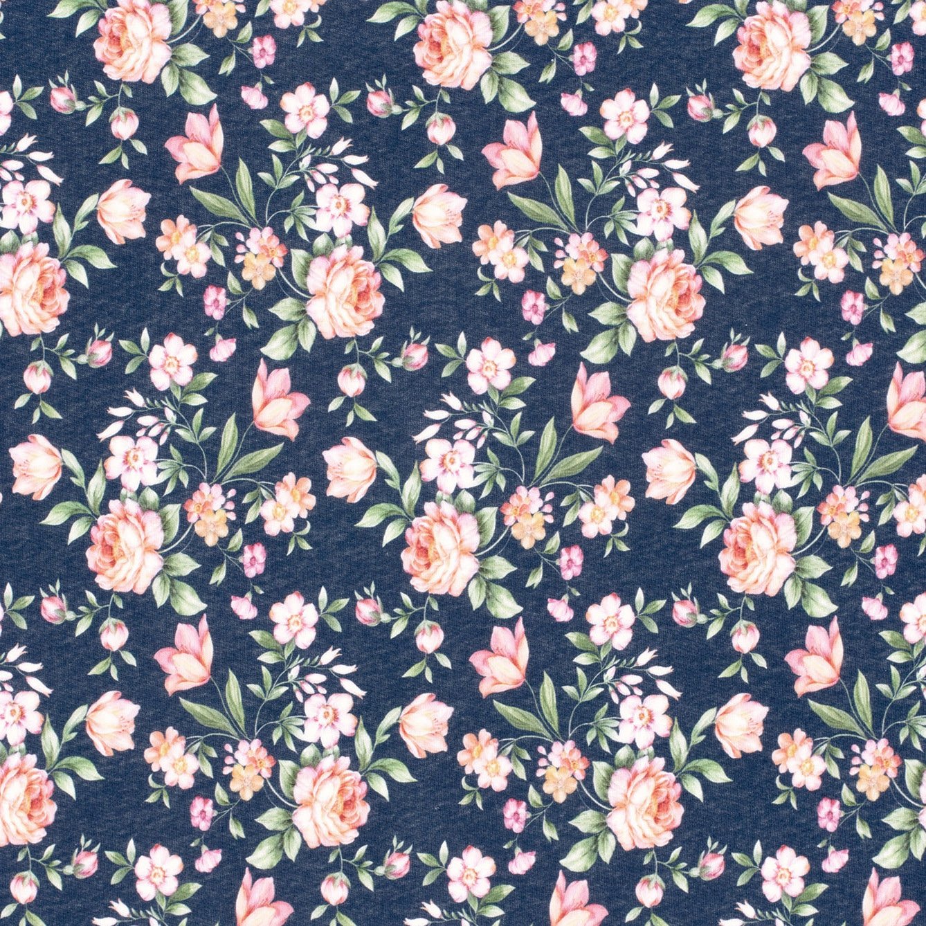 Wintersweat Roses, jeansblau Wintersweat Roses, jeansblau von Stoffe Hemmers
