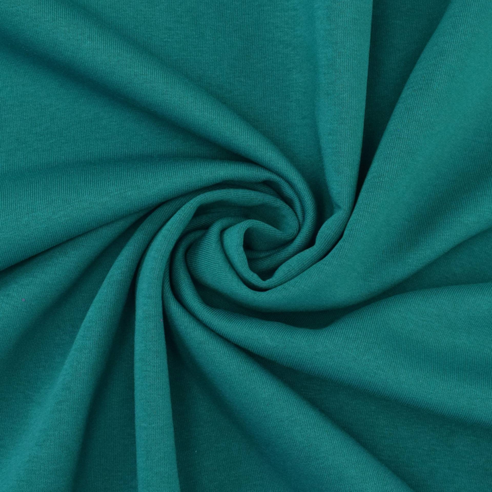 Wintersweat uni, petrol von Stoffe Hemmers