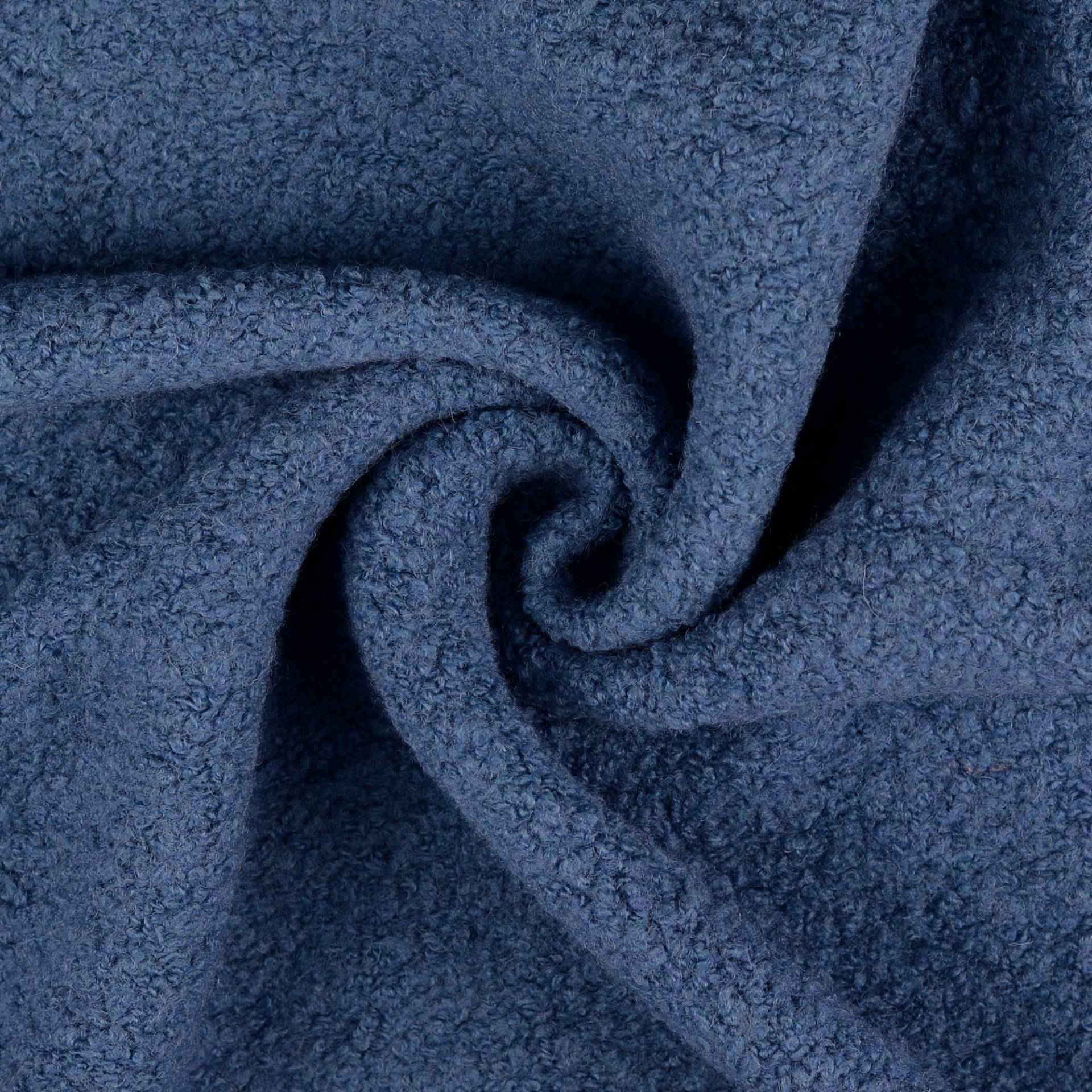 Woll Bouclé, jeansblau Woll Bouclé, jeansblau von Stoffe Hemmers