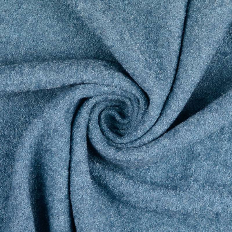 Woll Bouclé leicht, jeansblau meliert von Stoffe Hemmers