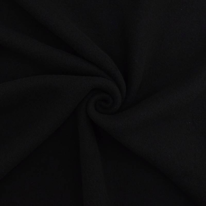 Wollfleece uni, schwarz von Stoffe Hemmers