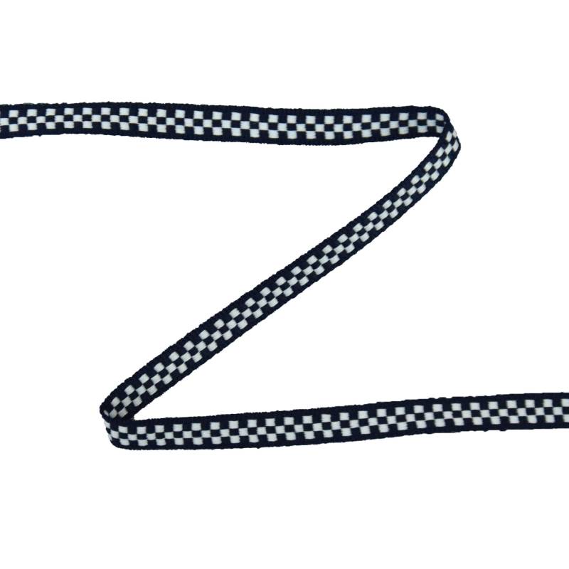 Zierband Schachbrett 10mm, marine Zierband Schachbrett 10mm, marine von Stoffe Hemmers