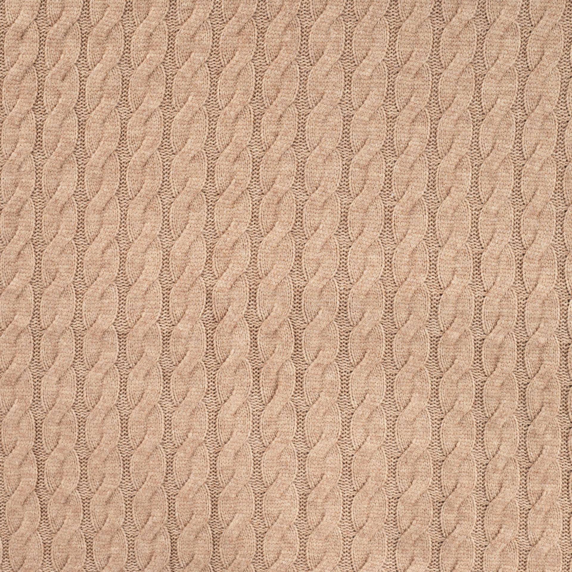 Zopfstrickstoff, hellbraun von Stoffe Hemmers