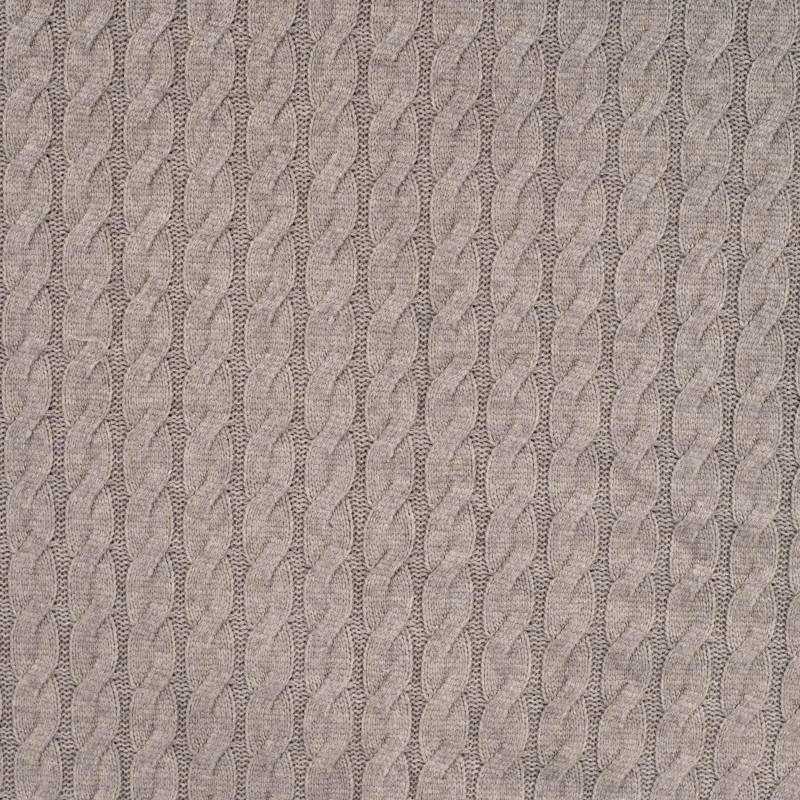 Zopfstrickstoff, taupe von Stoffe Hemmers