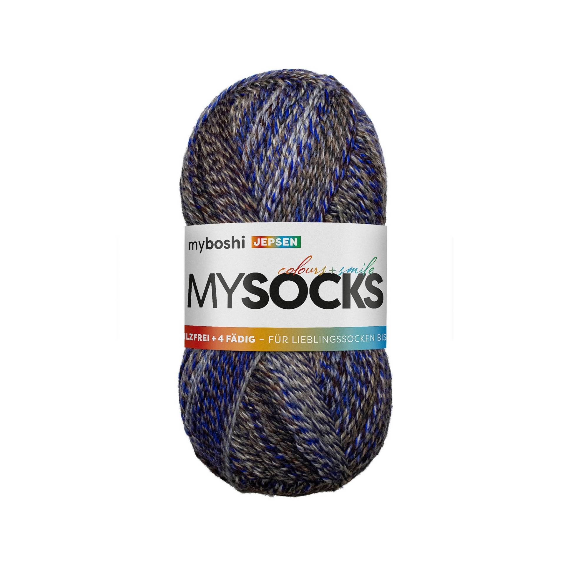 myboshi mysocks 4-fädige Sockenwolle Jepsen 100g, grau-marine myboshi mysocks 4-fädige Sockenwolle Jepsen 100g, grau-marine von Stoffe Hemmers
