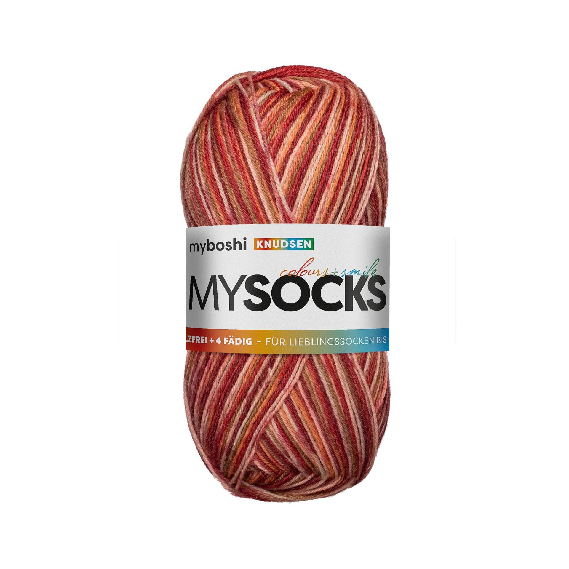myboshi mysocks 4-fädige Sockenwolle Knudsen 100g, rot-rosa myboshi mysocks 4-fädige Sockenwolle Knudsen 100g, rot-rosa von Stoffe Hemmers