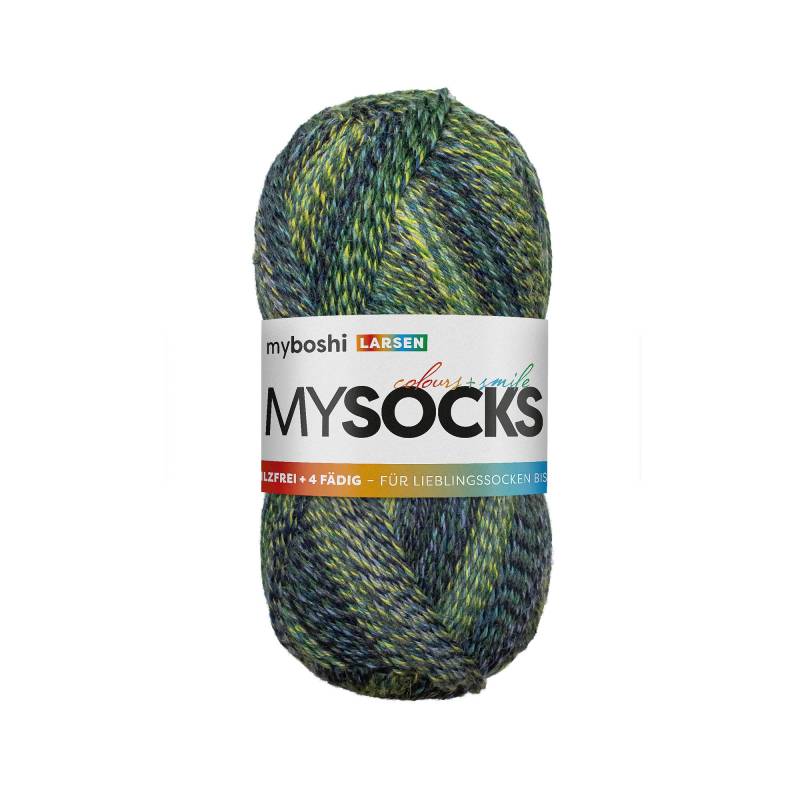 myboshi mysocks 4-fädige Sockenwolle Larsen 100g, marine-grün von Stoffe Hemmers