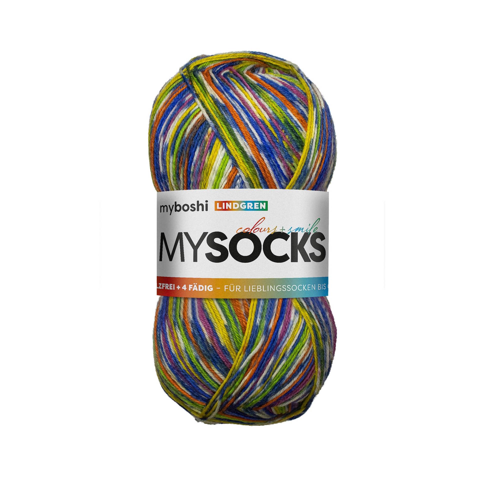 myboshi mysocks 4-fädige Sockenwolle Lindgren 100g, multicolor von Stoffe Hemmers
