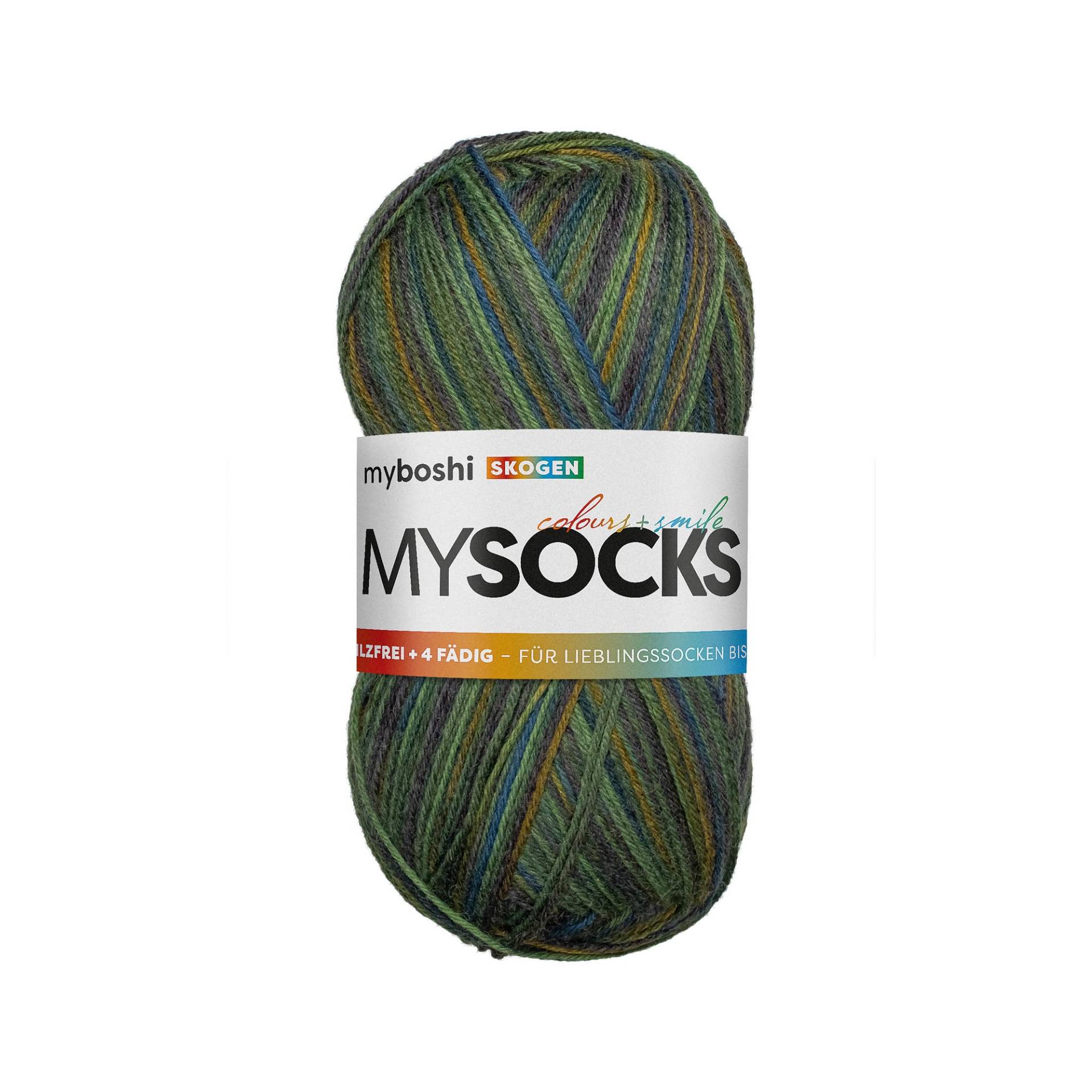myboshi mysocks 4-fädige Sockenwolle Skogen 100g, grün-blau von Stoffe Hemmers