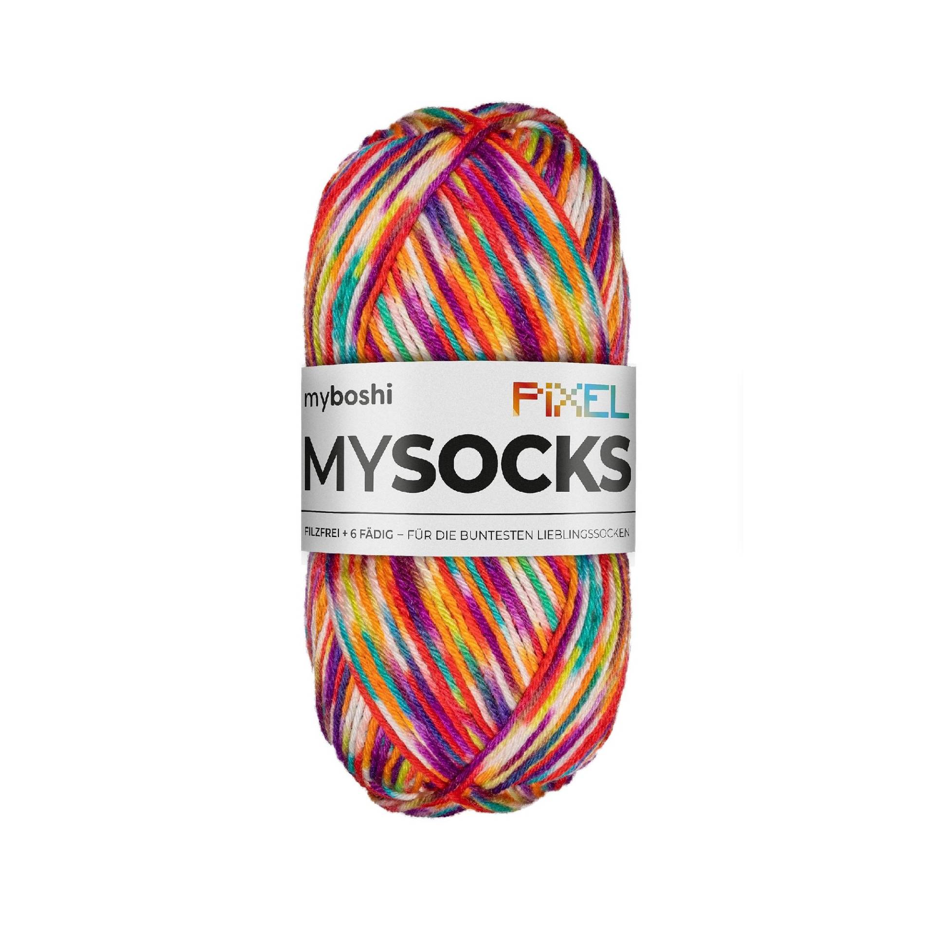 myboshi mysocks Pixel 6-fädige Sockenwolle Spark 150g, multicolor myboshi mysocks Pixel 6-fädige Sockenwolle Spark 150g, multicolor von Stoffe Hemmers