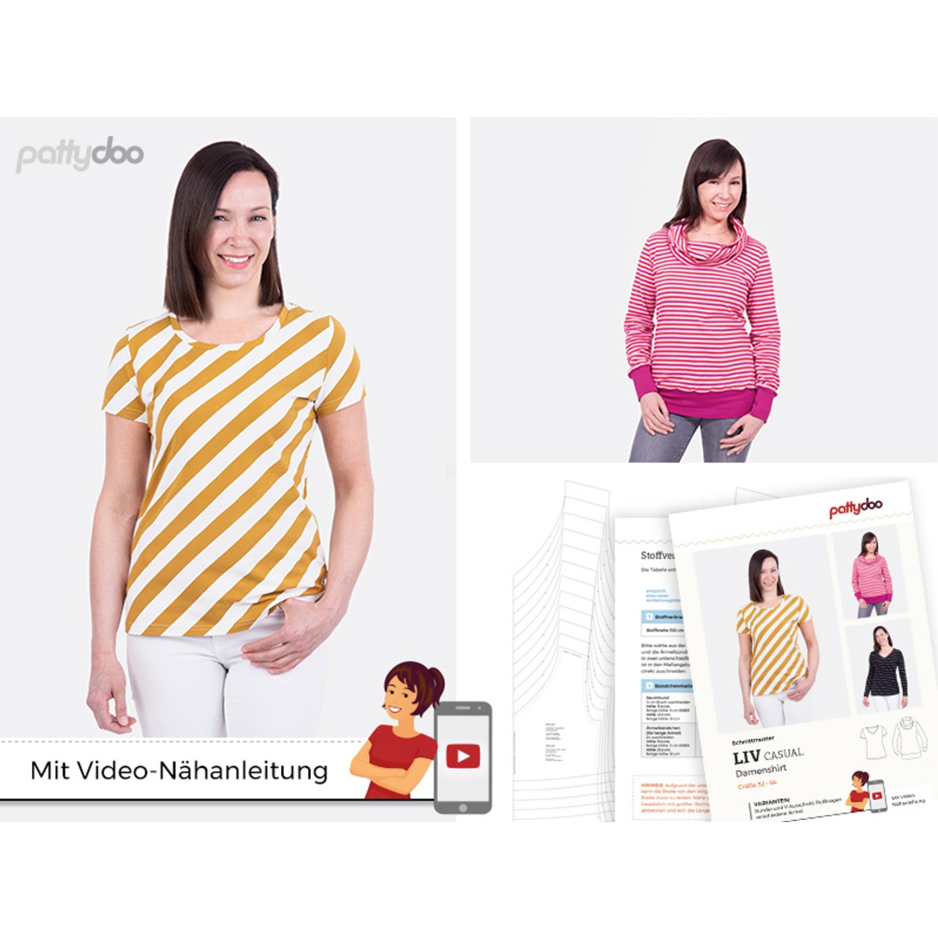 pattydoo Damenshirt Liv Papierschnittmuster von Stoffe Hemmers