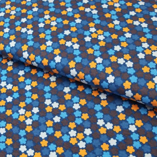 Baumwolljersey Retro Blumen Blautöne - blumiger Jerseystoff - ab 25 cm Länge Baumwolljersey Retro Blumen Blautöne - blumiger Jerseystoff - ab 25 cm Länge von Stoffe Kudellino