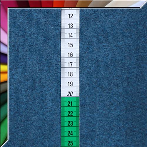 Bündchenstoff Schlauchware XXL Breite 140 cm - ca. 60 Farben Bündchenware in Feinstrick - OEKO-TEX® Standard 100 - ab 25 cm Länge Farbe Blau Melange von Stoffe Kudellino