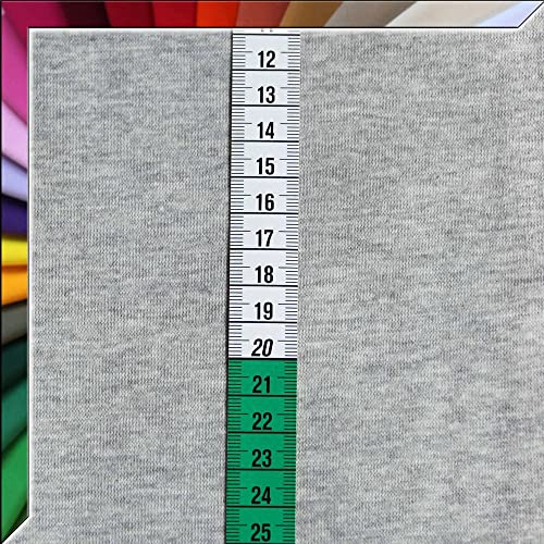 Bündchenstoff Schlauchware XXL Breite 140 cm - ca. 60 Farben Bündchenware in Feinstrick - OEKO-TEX® Standard 100 - ab 25 cm Länge Farbe Hellgrau Melange Natur von Stoffe Kudellino