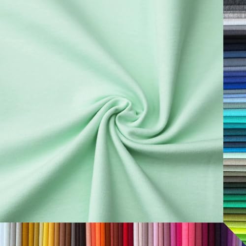 Jersey Stoff Uni - Hochwertiger Baumwolljersey - Meterware, 220g/m², Öko-Tex Standard 100 - Jerseystoffe ab 25 cm Länge Farbe Aqua Zartgrün Mint Jersey Stoff Uni - Hochwertiger Baumwolljersey - Meterware, 220g/m², Öko-Tex Standard 100 - Jerseystoffe ab 25 cm Länge Farbe Aqua Zartgrün Mint von Stoffe Kudellino