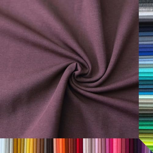 Jersey Stoff Uni - Hochwertiger Baumwolljersey - Meterware, 220g/m², Öko-Tex Standard 100 - Jerseystoffe ab 25 cm Länge Farbe Aubergine Jersey Stoff Uni - Hochwertiger Baumwolljersey - Meterware, 220g/m², Öko-Tex Standard 100 - Jerseystoffe ab 25 cm Länge Farbe Aubergine von Stoffe Kudellino