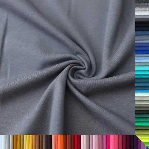 Jersey Stoff Uni - Hochwertiger Baumwolljersey - Meterware, 220g/m², Öko-Tex Standard 100 - Jerseystoffe ab 25 cm Länge Farbe Blaugrau Dunkel Jersey Stoff Uni - Hochwertiger Baumwolljersey - Meterware, 220g/m², Öko-Tex Standard 100 - Jerseystoffe ab 25 cm Länge Farbe Blaugrau Dunkel von Stoffe Kudellino