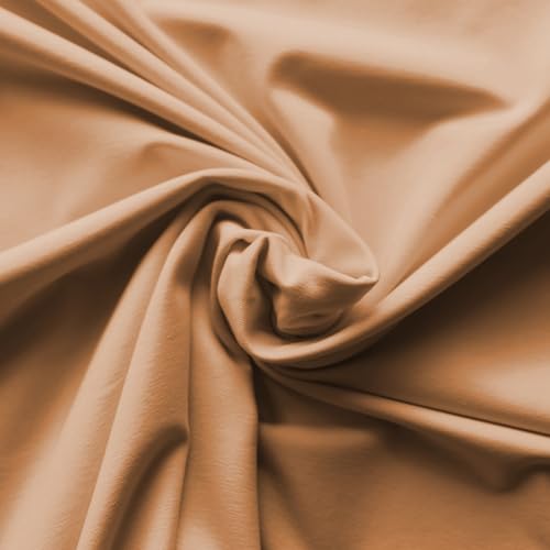 Jersey Stoff Uni - Hochwertiger Baumwolljersey - Meterware, 220g/m², Öko-Tex Standard 100 - Jerseystoffe ab 25 cm Länge Farbe Cappuccino Braun Jersey Stoff Uni - Hochwertiger Baumwolljersey - Meterware, 220g/m², Öko-Tex Standard 100 - Jerseystoffe ab 25 cm Länge Farbe Cappuccino Braun von Stoffe Kudellino