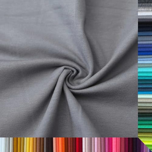 Jersey Stoff Uni - Hochwertiger Baumwolljersey - Meterware, 220g/m², Öko-Tex Standard 100 - Jerseystoffe ab 25 cm Länge Farbe Dunkelgrau Jersey Stoff Uni - Hochwertiger Baumwolljersey - Meterware, 220g/m², Öko-Tex Standard 100 - Jerseystoffe ab 25 cm Länge Farbe Dunkelgrau von Stoffe Kudellino