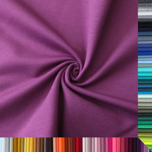 Jersey Stoff Uni - Hochwertiger Baumwolljersey - Meterware, 220g/m², Öko-Tex Standard 100 - Jerseystoffe ab 25 cm Länge Farbe Dunkellila Jersey Stoff Uni - Hochwertiger Baumwolljersey - Meterware, 220g/m², Öko-Tex Standard 100 - Jerseystoffe ab 25 cm Länge Farbe Dunkellila von Stoffe Kudellino