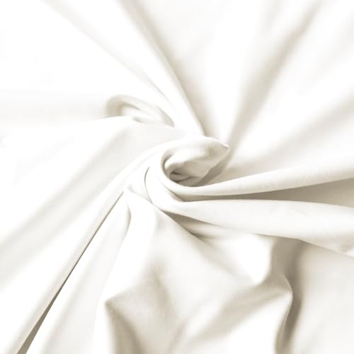 Jersey Stoff Uni - Hochwertiger Baumwolljersey - Meterware, 220g/m², Öko-Tex Standard 100 - Jerseystoffe ab 25 cm Länge Farbe Ecru Jersey Stoff Uni - Hochwertiger Baumwolljersey - Meterware, 220g/m², Öko-Tex Standard 100 - Jerseystoffe ab 25 cm Länge Farbe Ecru von Stoffe Kudellino