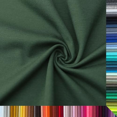 Jersey Stoff Uni - Hochwertiger Baumwolljersey - Meterware, 220g/m², Öko-Tex Standard 100 - Jerseystoffe ab 25 cm Länge Farbe Flaschengrün Tanne Jersey Stoff Uni - Hochwertiger Baumwolljersey - Meterware, 220g/m², Öko-Tex Standard 100 - Jerseystoffe ab 25 cm Länge Farbe Flaschengrün Tanne von Stoffe Kudellino