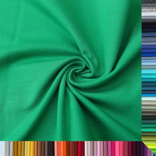 Jersey Stoff Uni - Hochwertiger Baumwolljersey - Meterware, 220g/m², Öko-Tex Standard 100 - Jerseystoffe ab 25 cm Länge Farbe Grasgrün Jersey Stoff Uni - Hochwertiger Baumwolljersey - Meterware, 220g/m², Öko-Tex Standard 100 - Jerseystoffe ab 25 cm Länge Farbe Grasgrün von Stoffe Kudellino