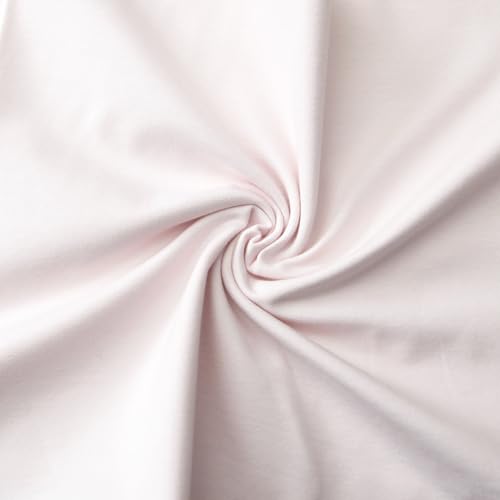 Jersey Stoff Uni - Hochwertiger Baumwolljersey - Meterware, 220g/m², Öko-Tex Standard 100 - Jerseystoffe ab 25 cm Länge Farbe Hauch von Rosa Jersey Stoff Uni - Hochwertiger Baumwolljersey - Meterware, 220g/m², Öko-Tex Standard 100 - Jerseystoffe ab 25 cm Länge Farbe Hauch von Rosa von Stoffe Kudellino