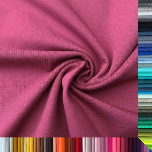 Jersey Stoff Uni - Hochwertiger Baumwolljersey - Meterware, 220g/m², Öko-Tex Standard 100 - Jerseystoffe ab 25 cm Länge Farbe Himbeerrot Jersey Stoff Uni - Hochwertiger Baumwolljersey - Meterware, 220g/m², Öko-Tex Standard 100 - Jerseystoffe ab 25 cm Länge Farbe Himbeerrot von Stoffe Kudellino