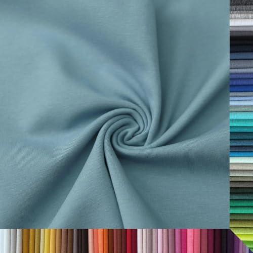 Jersey Stoff Uni - Hochwertiger Baumwolljersey - Meterware, 220g/m², Öko-Tex Standard 100 - Jerseystoffe ab 25 cm Länge Farbe Jeans Hell Jersey Stoff Uni - Hochwertiger Baumwolljersey - Meterware, 220g/m², Öko-Tex Standard 100 - Jerseystoffe ab 25 cm Länge Farbe Jeans Hell von Stoffe Kudellino