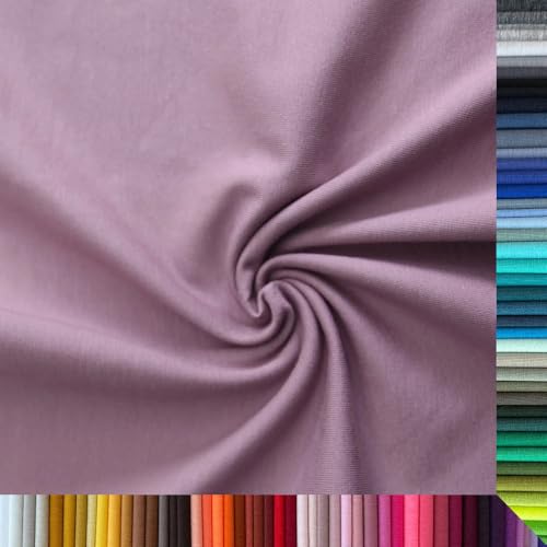 Jersey Stoff Uni - Hochwertiger Baumwolljersey - Meterware, 220g/m², Öko-Tex Standard 100 - Jerseystoffe ab 25 cm Länge Farbe Lila Mauve Jersey Stoff Uni - Hochwertiger Baumwolljersey - Meterware, 220g/m², Öko-Tex Standard 100 - Jerseystoffe ab 25 cm Länge Farbe Lila Mauve von Stoffe Kudellino