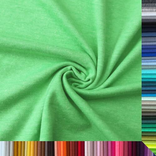 Jersey Stoff Uni - Hochwertiger Baumwolljersey - Meterware, 220g/m², Öko-Tex Standard 100 - Jerseystoffe ab 25 cm Länge Farbe Neongrün Melange Jersey Stoff Uni - Hochwertiger Baumwolljersey - Meterware, 220g/m², Öko-Tex Standard 100 - Jerseystoffe ab 25 cm Länge Farbe Neongrün Melange von Stoffe Kudellino
