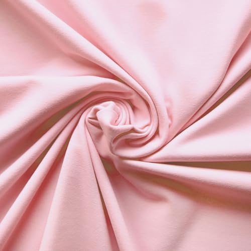 Jersey Stoff Uni - Hochwertiger Baumwolljersey - Meterware, 220g/m², Öko-Tex Standard 100 - Jerseystoffe ab 25 cm Länge Farbe Pastellrosa - Babyrosa Jersey Stoff Uni - Hochwertiger Baumwolljersey - Meterware, 220g/m², Öko-Tex Standard 100 - Jerseystoffe ab 25 cm Länge Farbe Pastellrosa - Babyrosa von Stoffe Kudellino