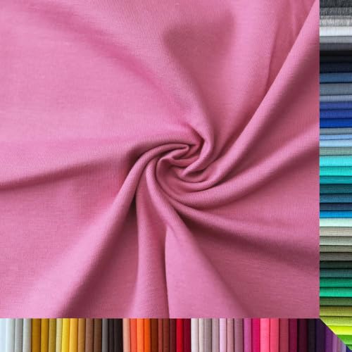 Jersey Stoff Uni - Hochwertiger Baumwolljersey - Meterware, 220g/m², Öko-Tex Standard 100 - Jerseystoffe ab 25 cm Länge Farbe Pink Rouge Jersey Stoff Uni - Hochwertiger Baumwolljersey - Meterware, 220g/m², Öko-Tex Standard 100 - Jerseystoffe ab 25 cm Länge Farbe Pink Rouge von Stoffe Kudellino