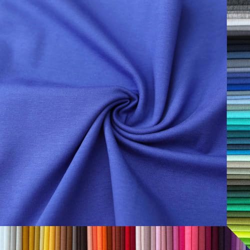Jersey Stoff Uni - Hochwertiger Baumwolljersey - Meterware, 220g/m², Öko-Tex Standard 100 - Jerseystoffe ab 25 cm Länge Farbe Royalblau Jersey Stoff Uni - Hochwertiger Baumwolljersey - Meterware, 220g/m², Öko-Tex Standard 100 - Jerseystoffe ab 25 cm Länge Farbe Royalblau von Stoffe Kudellino