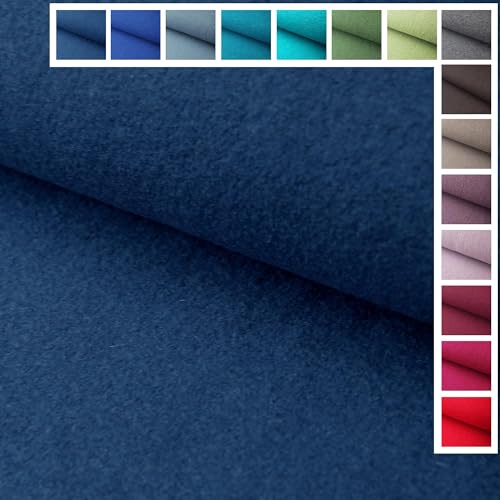 Walkloden Walkstoff Kochwolle - 100% Wolle, 0,25 m, Stoffe, Trachtenstoff, Meterware Farbe Marineblau - Jeans Dunkel von Stoffe Kudellino