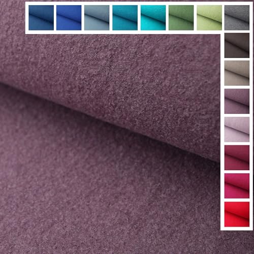 Premium Walkloden Walkstoff Kochwolle - 100% Wolle, Stoffe, Trachtenstoff, Meterware ab 25 cm Länge - Farbe Mauve - Pflaume von Stoffe Kudellino