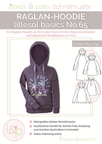 Lillesol & Pelle Schnittmuster basics No65 Raglan-Hoodie Papierschnittmuster von Stoffe Werning