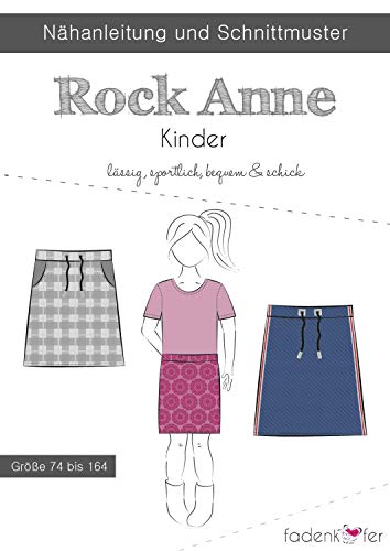 Schnittmuster Fadenkäfer Rock Anne Kinder Gr.74-164 Papierschnittmuster von Stoffe Werning