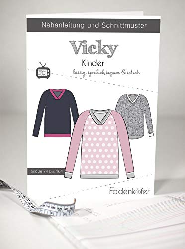 Schnittmuster Fadenkäfer Vicky Kinder Gr.74-164 Papierschnittmuster von Stoffe Werning