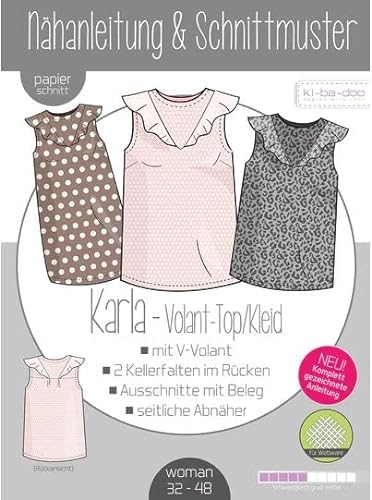 Schnittmuster kibadoo Karla- Volant-Top/Kleid - Preis gilt für 1 Schnittmuster von Stoffe Werning