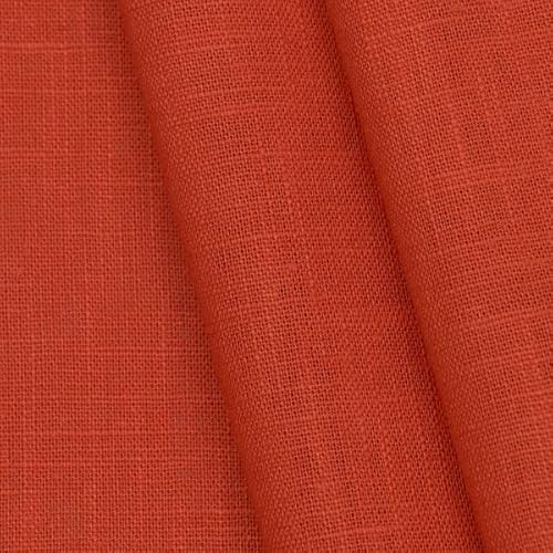 STOFFKONTOR 100% Leinenstoff – edler Naturstoff - vorgewaschen - Meterware, Farbe Rost-Rot – zum Nähen von Kleidern, Röcken, Trachtenmode von Stoffkontor