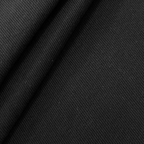 STOFFKONTOR Baumwoll Bündchenstoff Doppelripp - Öko-Tex Standard 100 - Schlauchware - Meterware, schwarz - zum Nähen von Sweatshirts, Kleidern uvm. von Stoffkontor