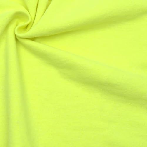 STOFFKONTOR Baumwoll-Mix Bündchenstoff glatt - Schlauchware - Meterware, Farbe Neon-Gelb - Öko-Tex Standard 100 - zum Nähen von Sweatshirts, Kleidern uvm. von Stoffkontor