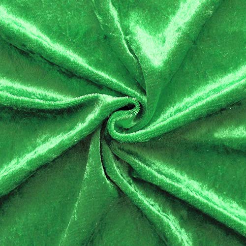 STOFFKONTOR Pannesamt Stoff - Meterware, Farbe Gras-Grün – zum Nähen von Bekleidung, Kostümen, Dekorationen von Stoffkontor