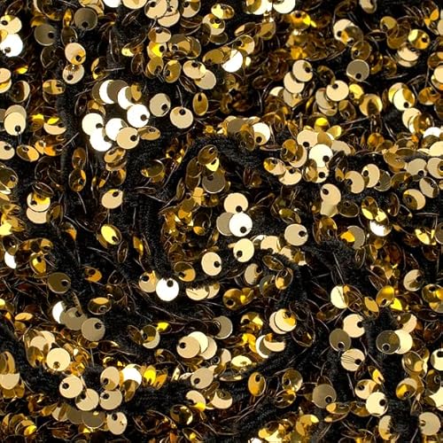 STOFFKONTOR Stretch Paillettenstoff Stoff - Öko-Tex Standard 100 - Meterware, Farbe Gold - zum Nähen von Bekleidung, Tanzkleidung, Dekorationen uvm. von Stoffkontor
